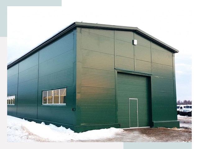 Двускатные ангары в Киселевске