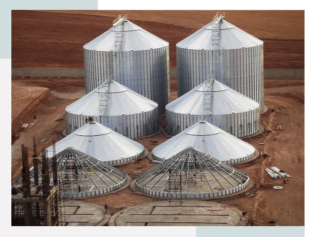 Строительство зерновых силосов в Киселевске